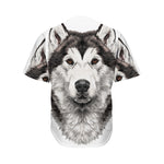 Hand Drawn Alaskan Malamute Print Men's Baseball Jersey