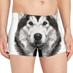 Hand Drawn Alaskan Malamute Print Men's Boxer Briefs