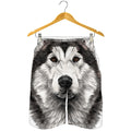 Hand Drawn Alaskan Malamute Print Men's Shorts