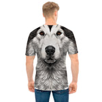Hand Drawn Alaskan Malamute Print Men's T-Shirt