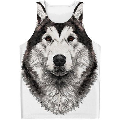 Hand Drawn Alaskan Malamute Print Men's Tank Top