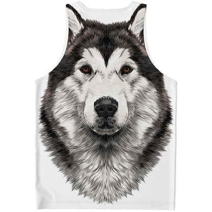 Hand Drawn Alaskan Malamute Print Men's Tank Top