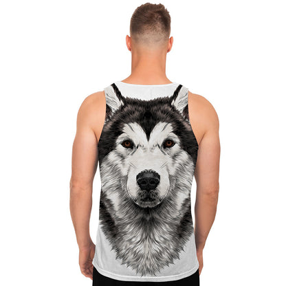 Hand Drawn Alaskan Malamute Print Men's Tank Top