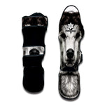 Hand Drawn Alaskan Malamute Print Muay Thai Shin Guard