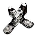 Hand Drawn Alaskan Malamute Print Muay Thai Shin Guard