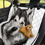 Hand Drawn Alaskan Malamute Print Pet Car Back Seat Cover