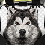 Hand Drawn Alaskan Malamute Print Pet Car Back Seat Cover