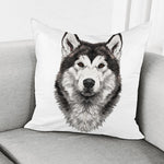 Hand Drawn Alaskan Malamute Print Pillow Cover