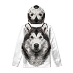 Hand Drawn Alaskan Malamute Print Pullover Hoodie