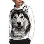 Hand Drawn Alaskan Malamute Print Pullover Hoodie