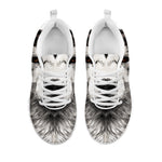 Hand Drawn Alaskan Malamute Print White Sneakers