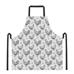 Hand Drawn Chicken Pattern Print Apron