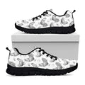 Hand Drawn Chicken Pattern Print Black Running Shoes