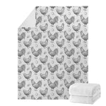 Hand Drawn Chicken Pattern Print Blanket
