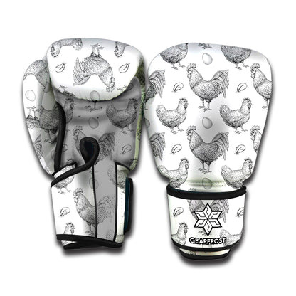 Hand Drawn Chicken Pattern Print Boxing Gloves