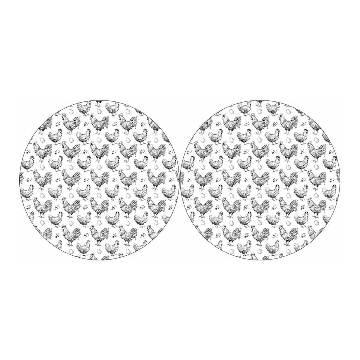 Hand Drawn Chicken Pattern Print Car Coasters