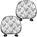 Hand Drawn Chicken Pattern Print Car Headrest Covers