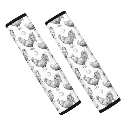 Hand Drawn Chicken Pattern Print Car Seat Belt Covers