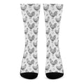 Hand Drawn Chicken Pattern Print Crew Socks