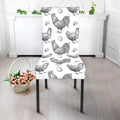 Hand Drawn Chicken Pattern Print Dining Chair Slipcover