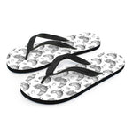 Hand Drawn Chicken Pattern Print Flip Flops