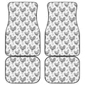 Hand Drawn Chicken Pattern Print Front and Back Car Floor Mats