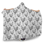 Hand Drawn Chicken Pattern Print Hooded Blanket
