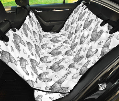 Hand Drawn Chicken Pattern Print Pet Car Back Seat Cover