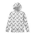 Hand Drawn Chicken Pattern Print Pullover Hoodie