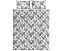 Hand Drawn Chicken Pattern Print Quilt Bed Set