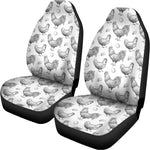 Hand Drawn Chicken Pattern Print Universal Fit Car Seat Covers