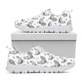 Hand Drawn Chicken Pattern Print White Running Shoes