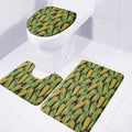 Hand-Drawn Corncob Pattern Print 3 Piece Bath Mat Set