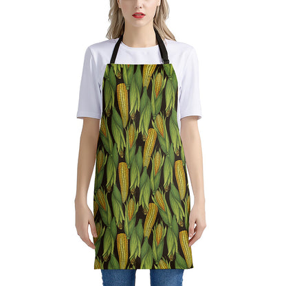 Hand-Drawn Corncob Pattern Print Apron