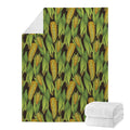 Hand-Drawn Corncob Pattern Print Blanket