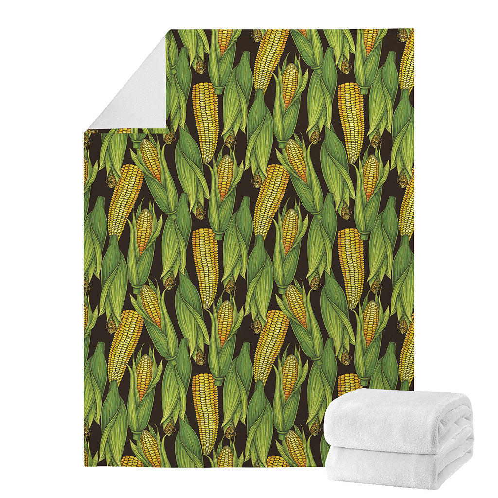 Hand-Drawn Corncob Pattern Print Blanket
