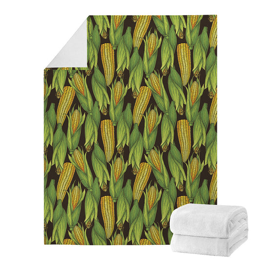 Hand-Drawn Corncob Pattern Print Blanket