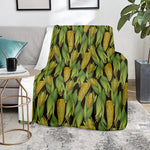 Hand-Drawn Corncob Pattern Print Blanket