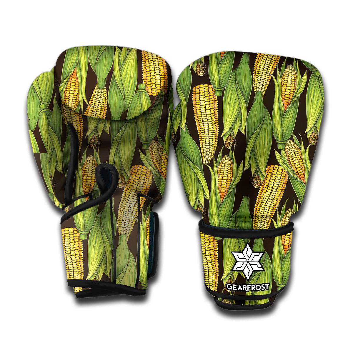 Hand-Drawn Corncob Pattern Print Boxing Gloves