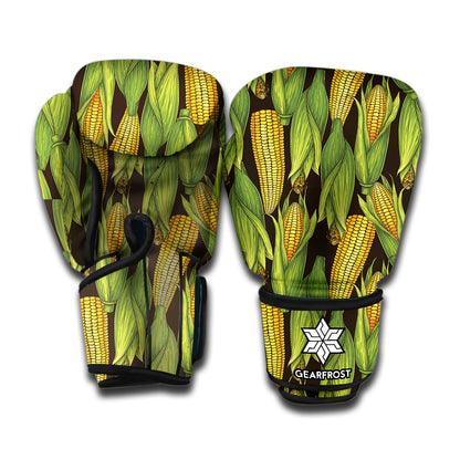 Hand-Drawn Corncob Pattern Print Boxing Gloves
