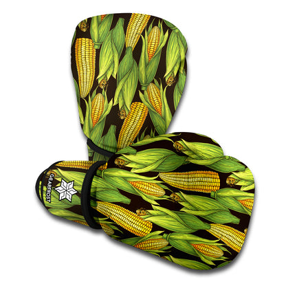 Hand-Drawn Corncob Pattern Print Boxing Gloves