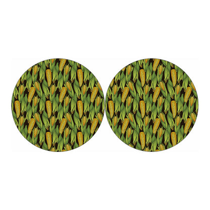 Hand-Drawn Corncob Pattern Print Car Coasters