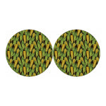 Hand-Drawn Corncob Pattern Print Car Coasters