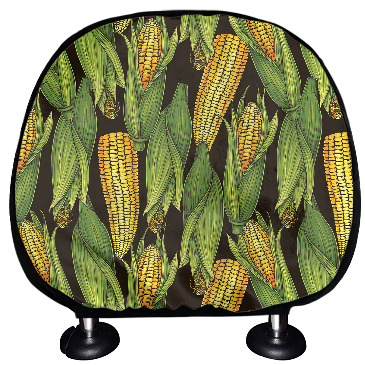 Hand-Drawn Corncob Pattern Print Car Headrest Covers