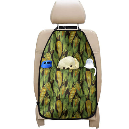 Hand-Drawn Corncob Pattern Print Car Seat Organizers