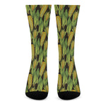 Hand-Drawn Corncob Pattern Print Crew Socks