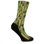 Hand-Drawn Corncob Pattern Print Crew Socks