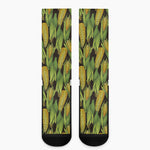 Hand-Drawn Corncob Pattern Print Crew Socks