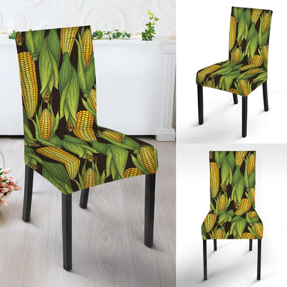 Hand-Drawn Corncob Pattern Print Dining Chair Slipcover