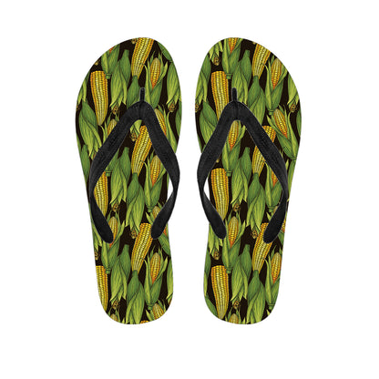 Hand-Drawn Corncob Pattern Print Flip Flops